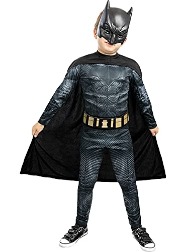 Funidelia | Disfraz de Batman - La Liga de la Justicia Oficial para niño Talla 7-9 años ▶ Caballero Oscuro, Superhéroes, DC Comics, Hombre Murciélago - Color: Negro - Licencia: 100% Oficial