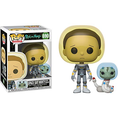 Funko- Pop Animation: Rick & Morty-Space Suit Morty w/Snake Rick and Collectible Toy, Multicolor (45435)