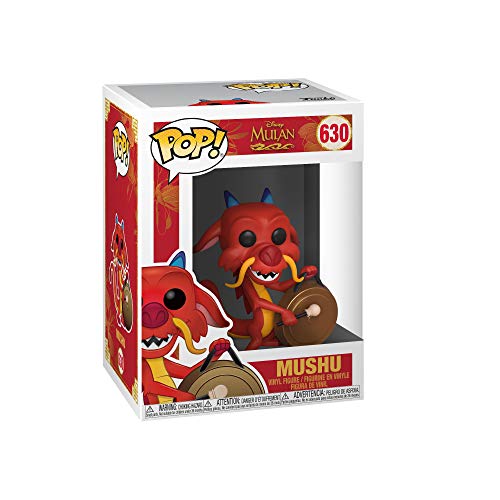 Funko- Pop Disney: Mulan-Mushu w/Gong Princess Figura Coleccionable, Multicolor, Talla Única (45327)