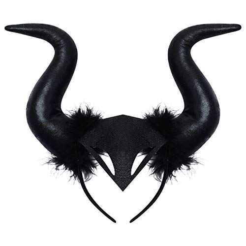 FYMNSI Disfraz de Niña Maléfica Reina Malvada Maleficent Halloween Costume Tutu Vestido de Bruja con Diadema de Cuernos Alas de Angel Conjunto Carnaval Fiesta de Cosplay Disfraces Morado 4-5 años