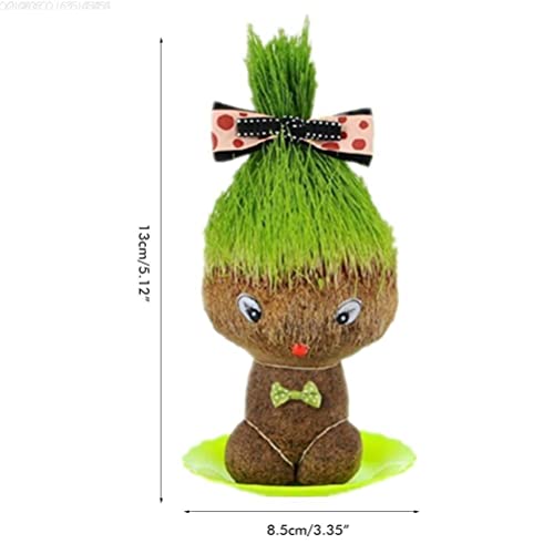 GDZTBS Cabeza de Césped Muñeca de Muñecas Kit de Cultivo Mini Hierba Cabello Cultivar Juguetes Educación Juguetes Bonsai Head Hierba Muñeca Planta Jardín DIY Regalos para Niños