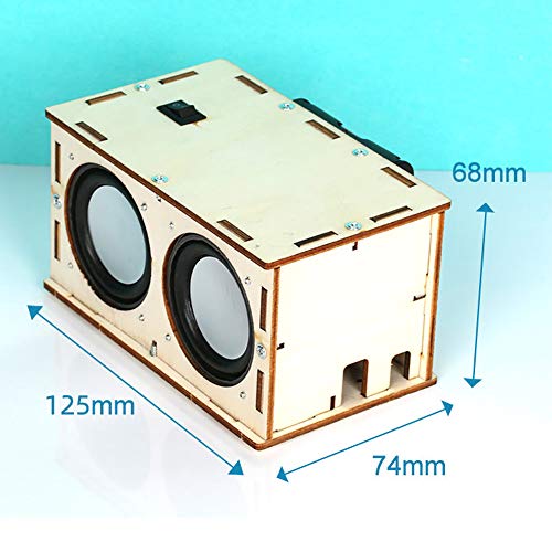 GeKLok DIY Caja de altavoz Bluetooth, amplificador de sonido de música, kit de bricolaje electrónico, accesorios de experimento de ciencia segura para la práctica de los niños, 125 x 74 x 68 mm