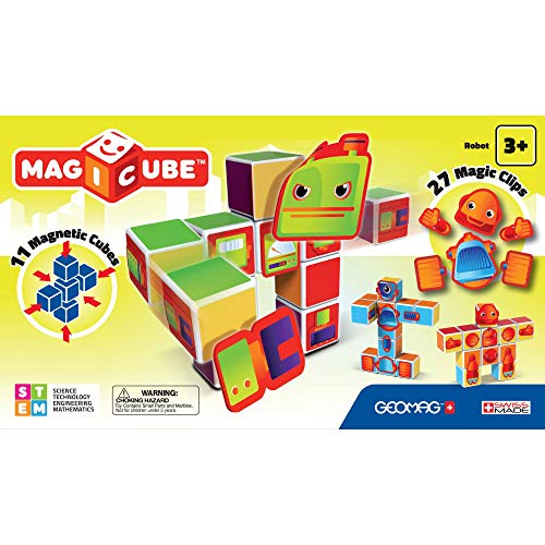 Geomag- MagiCube Robots Juego de Construcción, 38 Piezas, Multicolor (142)