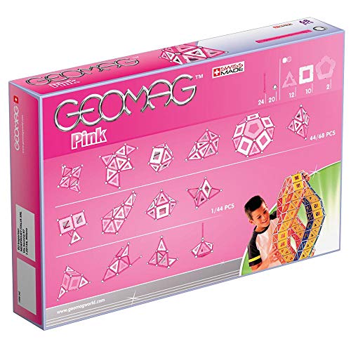 Geomag Pink Construcciones magnéticas y juegos educativos, 68 Piezas (342), Multicolor