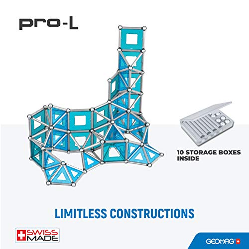 Geomag Pro-L, Juego de Bloques de Construcción Magnéticos, Juguete Magnético Multicolor, Edad 3-99 Años, 388 Piezas