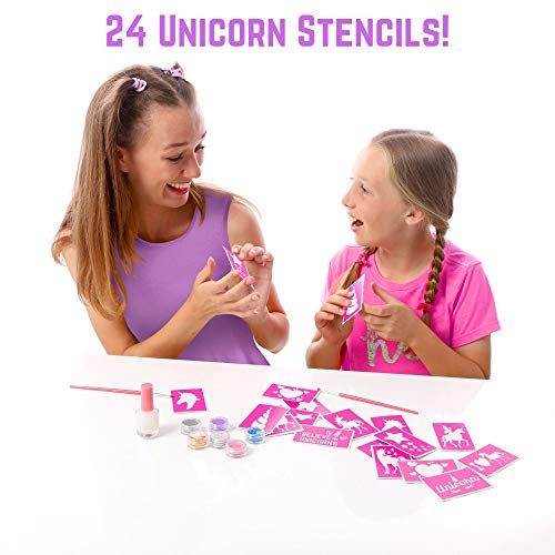 GirlZone Regalos para Niñas -Tatuajes Purpurina Unicornio -Kit de Tatuajes Temporales con Brillantina para Niñas -Tatuajes Temporales - Tattoos Infantiles Regalo Cumpleaños 3 a 12 años