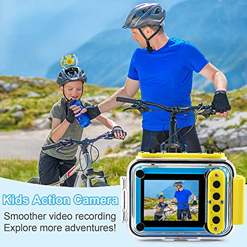 GKTZ - Cámara de Fotos Infantil Impermeable con vídeo de acción submarina para niños, cámara Selfie Digital con Juegos de 3 a 10 años, niñas, niños, Regalo, con Pantalla de 2 Pulgadas