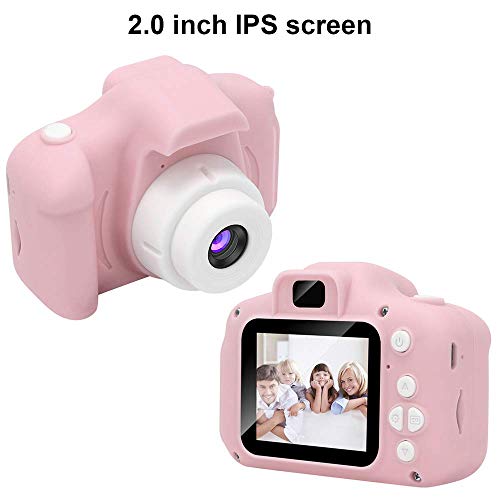 GlobalCrown Cámara para niños,Mini Digital Recargable Cámara Video Prueba de Golpes Regalos para niños de 3 a 8 años, 8MP HD Pantalla de 2 Pulgadas para Jugar al Aire Libre (32GB Tarjeta incluida)