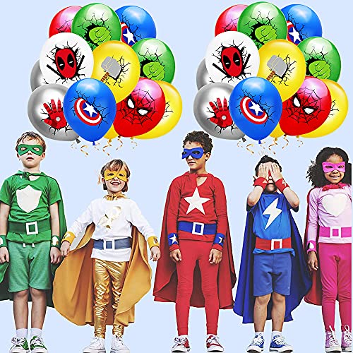 Globos de Los Vengadores, PAWT, decoración para fiestas de superhéroes, cumpleaños, globos, globos de látex, decoración de cumpleaños de superhéroes, banderines para niños, cumpleaños