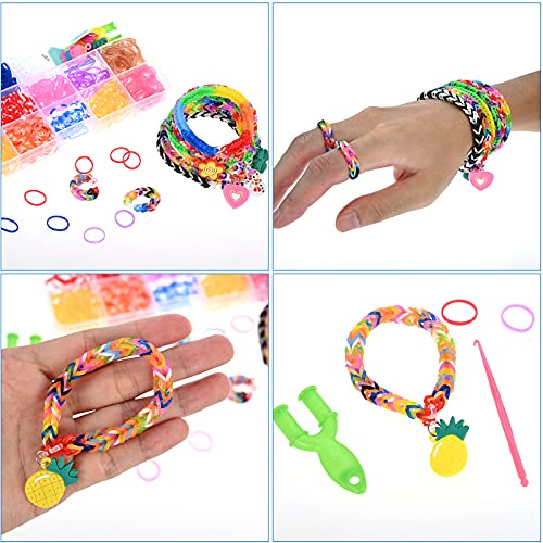 GOLDGE 24 Colores DIY Pulseras Gomas, Caja Pulseras Gomas Elasticas, Gomas para Hacer Pulseras, Loom Bands Set para Pulseras