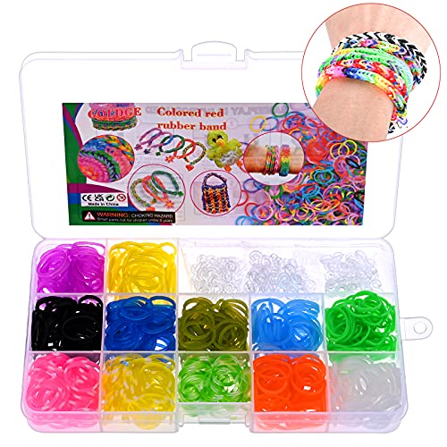 GOLDGE 24 Colores DIY Pulseras Gomas, Caja Pulseras Gomas Elasticas, Gomas para Hacer Pulseras, Loom Bands Set para Pulseras