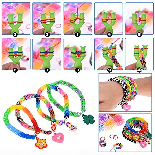 GOLDGE 24 Colores DIY Pulseras Gomas, Caja Pulseras Gomas Elasticas, Gomas para Hacer Pulseras, Loom Bands Set para Pulseras