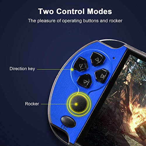 GoolRC Consola de Videojuegos de 5,1 Pulgadas X7 Plus, Jugadores de Juegos Portátiles, Doble balancín, Memoria de 8 GB, 1000 Juegos, Controlador de Juegos MP5