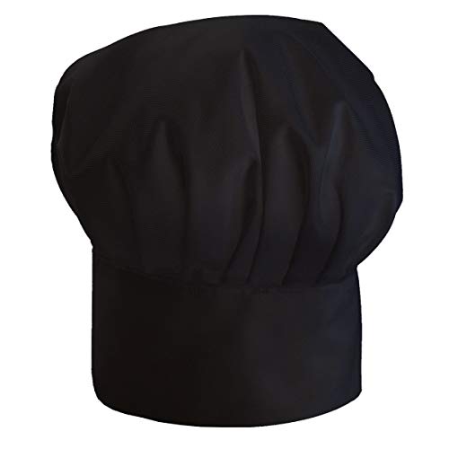 Gorro Cocinero + Delantal de cocina para niños de niño Bebé de Cocina ajustable con velcro Gorro de Chef con nombre/con texto Negro [099]