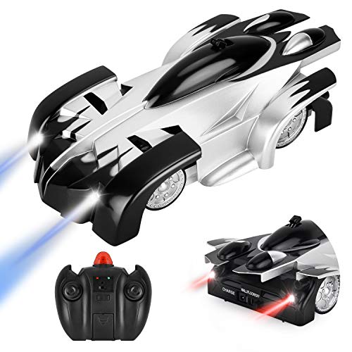 GotechoD Control remoto del vehículo RC Gravity Wall Escalada del vehículo con luces delanteras y traseras con LED, niños recargables 360 ° girando en alta velocidad Carrera RC Coches para niños niños