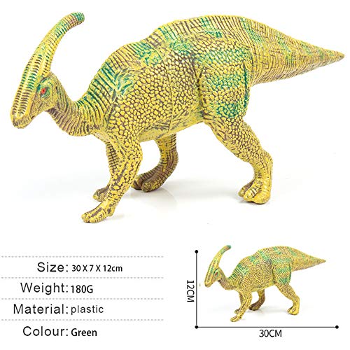 Gran dinosaurio juguete plástico Jurassic World Figura de dinosaurio realista Modelo educativo Figura animal realista Carnotaurus Stegosaurus Triceratops Playset Cognitivo Toy (Parasaurolophus verde)