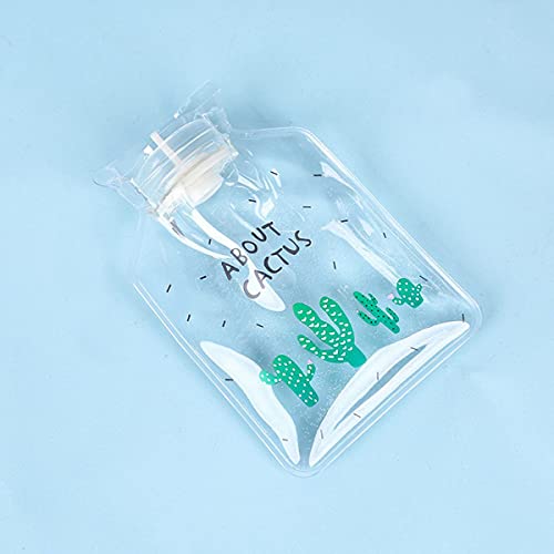 Greatangle-UK Mini portátil de inyección de Agua Calentador de Manos Botella Caliente Inyección de Agua Calentador de Manos Estómago Paquete de Hielo Reutilizable Cactus Transparente