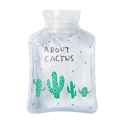 Greatangle-UK Mini portátil de inyección de Agua Calentador de Manos Botella Caliente Inyección de Agua Calentador de Manos Estómago Paquete de Hielo Reutilizable Cactus Transparente