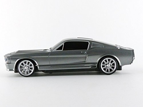 Greenlight-Vehículo Teledirigido 1967 Mustang Eleanor 1:18, Color Gris métal/Noir (91001)