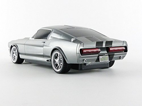 Greenlight-Vehículo Teledirigido 1967 Mustang Eleanor 1:18, Color Gris métal/Noir (91001)