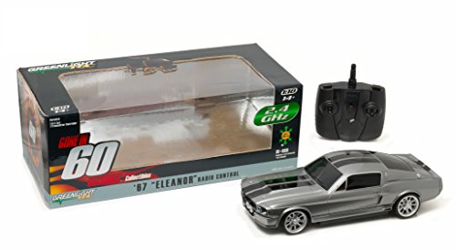 Greenlight-Vehículo Teledirigido 1967 Mustang Eleanor 1:18, Color Gris métal/Noir (91001)