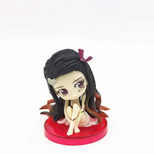 GSDGSD 3 Piezas Demon Slayer Figura Nezuko Tanjirou Rengoku Kyoujurou Q Ver. Figura de acción Anime Kimetsu no Yaiba Figurine Modelo de Juguete 6-8cm