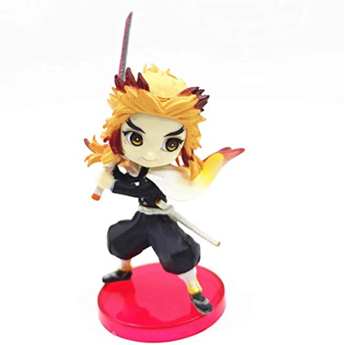 GSDGSD 3 Piezas Demon Slayer Figura Nezuko Tanjirou Rengoku Kyoujurou Q Ver. Figura de acción Anime Kimetsu no Yaiba Figurine Modelo de Juguete 6-8cm