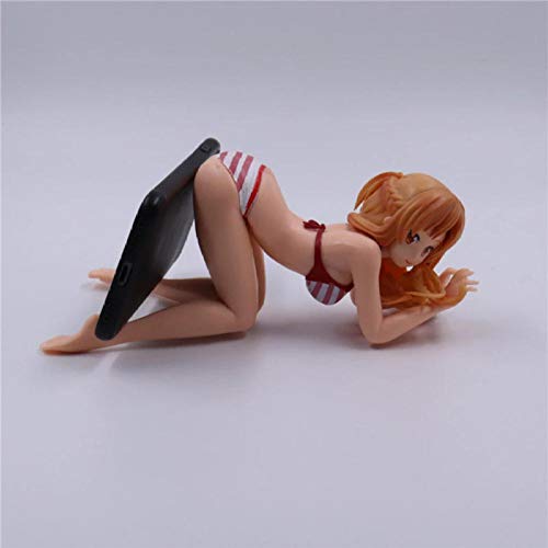 GSDGSD Sword Art Online Sao Yuuki Asuna Traje de baño Lying Ver. Anime Girl PVC Figura de colección Modelo de Juguete Soporte para teléfono