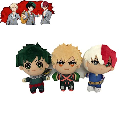 GSJDD 3pcs Anime Plushie My Hero Academia, Izuku Todoroki Katsuki Plush Doll Colgante de Juguete, My Hero Academia Peluches de Peluche, Llavero Decoración Regalos para Navidad Cumpleaños-A