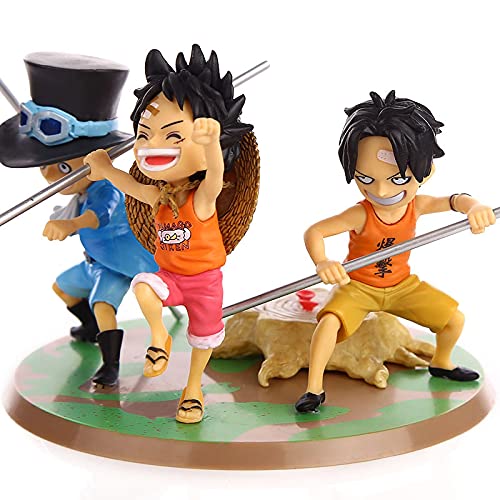 Gtrjin Anime Una Pieza Dxf Luffy Ace Sabo Figura De Acción Infancia Tres Hermanos Hermandad PVC Modelo Coleccionable Juguete De Regalo