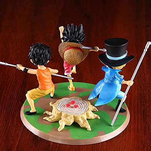 Gtrjin Anime Una Pieza Dxf Luffy Ace Sabo Figura De Acción Infancia Tres Hermanos Hermandad PVC Modelo Coleccionable Juguete De Regalo