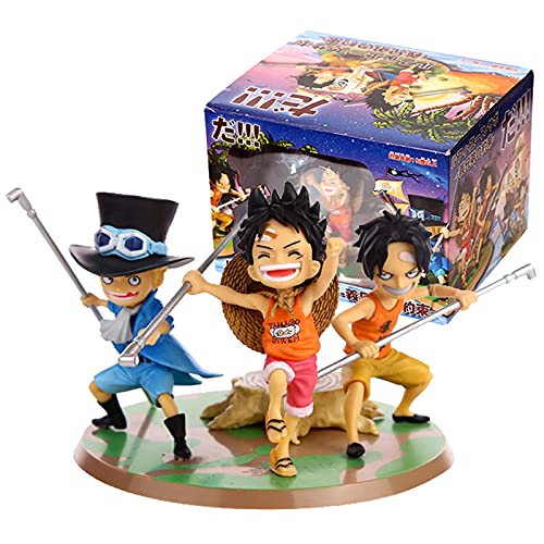 Gtrjin Anime Una Pieza Dxf Luffy Ace Sabo Figura De Acción Infancia Tres Hermanos Hermandad PVC Modelo Coleccionable Juguete De Regalo