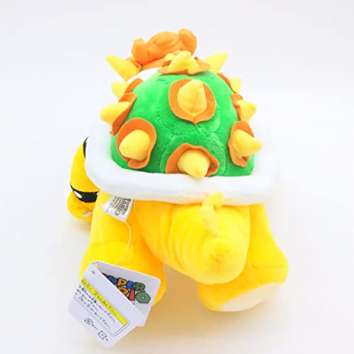 Gtrjin Super Mario Bros Bowser King Koopa Amarillo Kawaii Peluche muñecos Suaves, Regalo para niños Bonito para niños Juguetes de Peluche 25cm