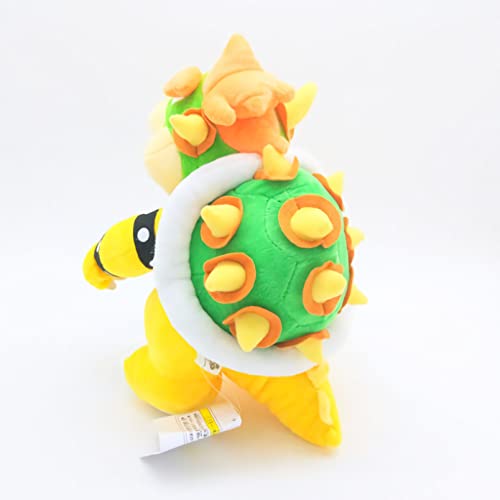 Gtrjin Super Mario Bros Bowser King Koopa Amarillo Kawaii Peluche muñecos Suaves, Regalo para niños Bonito para niños Juguetes de Peluche 25cm