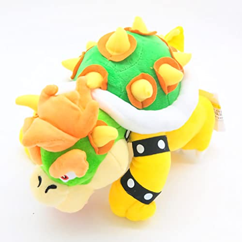 Gtrjin Super Mario Bros Bowser King Koopa Amarillo Kawaii Peluche muñecos Suaves, Regalo para niños Bonito para niños Juguetes de Peluche 25cm