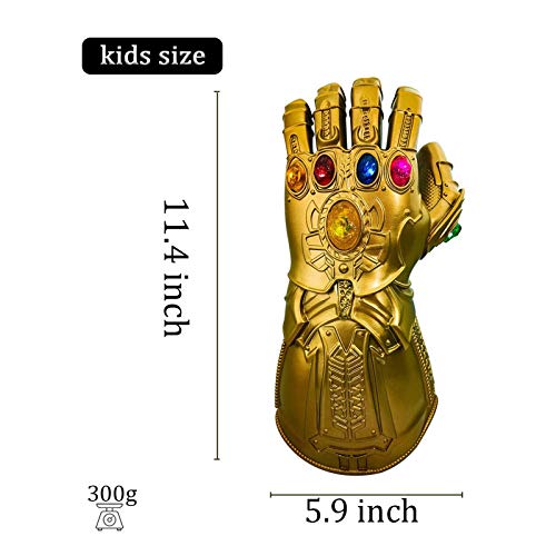 Guantelete del infinitom, Guante Thanos War Infinity Gems con 6 Piedras LED extraíbles, Diseño de imán, 3 Modos de Flash, Accesorios de Fiesta de Cosplay de Bar,Kids