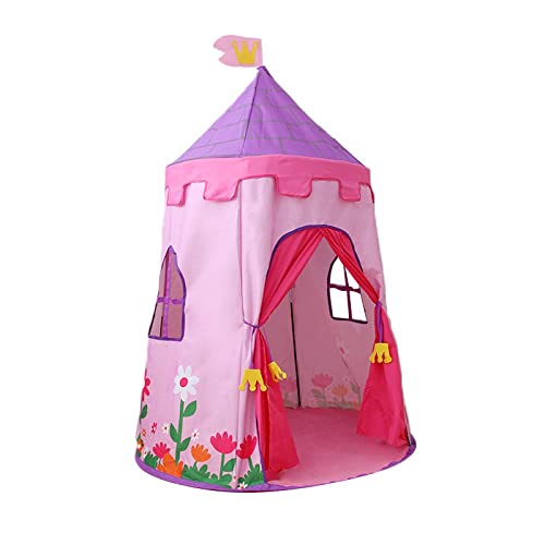 Guddawstraatyi Carpa para niños Moon & Stars Kids Play Tent Outdoor Indoor Play Game Plegable Pink Bule Prince Princess Castillo Cortina Tienda de Tienda de Tienda para niños Niño 3 Tienda de niños