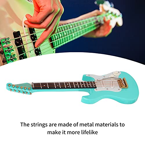 Guitarra en miniatura, regalo de instrumento musical modelo de guitarra con soporte/caja para el hogar para la oficina(14 cm green electric guitar)