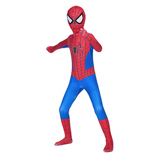 GUOHANG Niño Spiderman Traje Unisex Adultos Niños Superhéroe Spiderman Cosplay Traje Traje Lycra Spandex Zentai Estilo 3D Estilo Mono Kodyuit De Halloween Actividades Disfraces,A,90CM~100CM