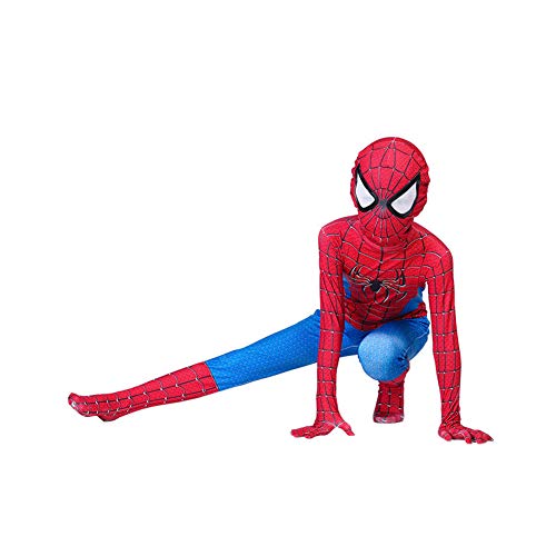 GUOHANG Niño Spiderman Traje Unisex Adultos Niños Superhéroe Spiderman Cosplay Traje Traje Lycra Spandex Zentai Estilo 3D Estilo Mono Kodyuit De Halloween Actividades Disfraces,A,90CM~100CM