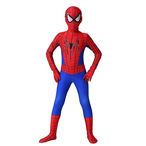 GUOHANG Niño Spiderman Traje Unisex Adultos Niños Superhéroe Spiderman Cosplay Traje Traje Lycra Spandex Zentai Estilo 3D Estilo Mono Kodyuit De Halloween Actividades Disfraces,A,90CM~100CM