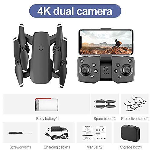 GZTYLQQ Drones con cámara y GPS Follow Me 4k Dual Camera HD Fotografía aérea Drone para Adultos Niños Drones Anti-Shake Cuatro Ejes