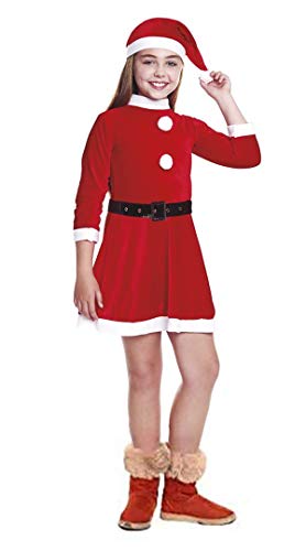 H HANSEL HOME Disfraz Papa Noel Mama Noel Infantil - Niña Vestido para Cosplay/Navidad Size 6-8 años