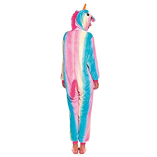 H HANSEL HOME Pijama Unicornio Arco Iris Mujer Hombre Adulto Unisexo Disfraces Animal Carnaval Halloween Cosplay Cómodo Suave - M