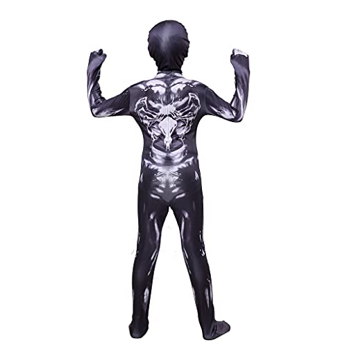 HAARUN Carnage Venom Disfraz para NiñO Disfraz de Halloween Cosplay Catsuit,Negro -105~115cm