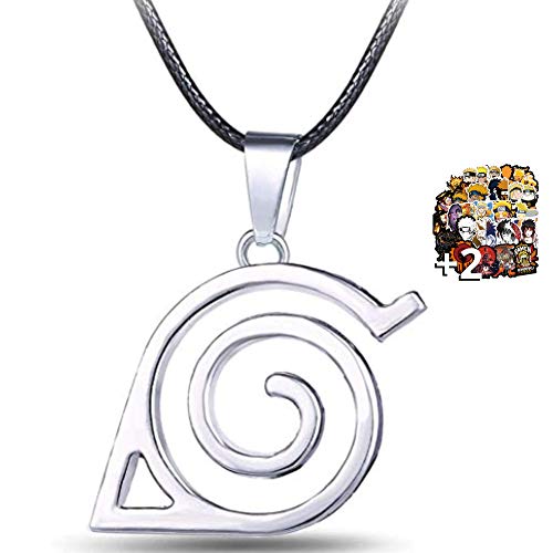 HAND-PRO Collar de Naruto Otaku Accesorios (+2 Pegatinas) Colgante Naruto Accesorios Armas Naruto Espiral