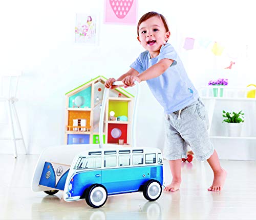 Hape Andador bebé Furgoneta Volkswagen, Color Azul (Barrutoys E0381)