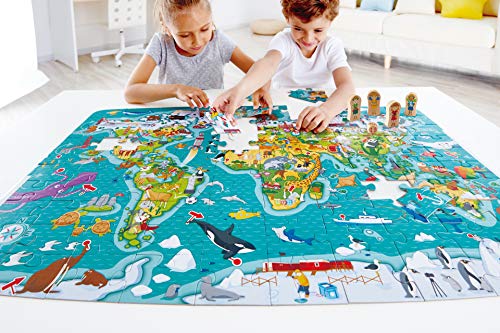 Hape- Puzzle la vuelta al mundo 2 en 1, Color carbón (E1626) , color/modelo surtido