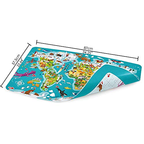 Hape- Puzzle la vuelta al mundo 2 en 1, Color carbón (E1626) , color/modelo surtido