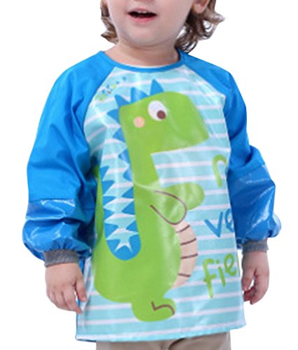 Happy Cherry - Delantal Blusón Babero Impermeable Infantil para pintar con mangas largas para Bebés niños niñas(1-2 años)- M - Dinosaurio